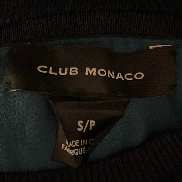 Club Monaco Women’s Layered Sweater Navy Blue Teal Small Crewneck - Picture 6 of 9